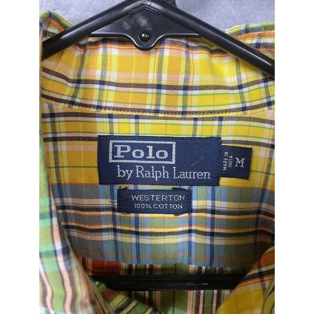 Polo by Ralph Lauren Button Up Madras Westerton shirt men's Size‎ Medium Plaid - Picture 4 of 4